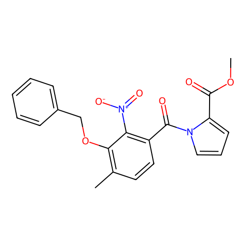 Methyl 1-(4-methyl-2-nitro-3-phenylmethoxybenzoyl)pyrrole-2-carboxylate structure