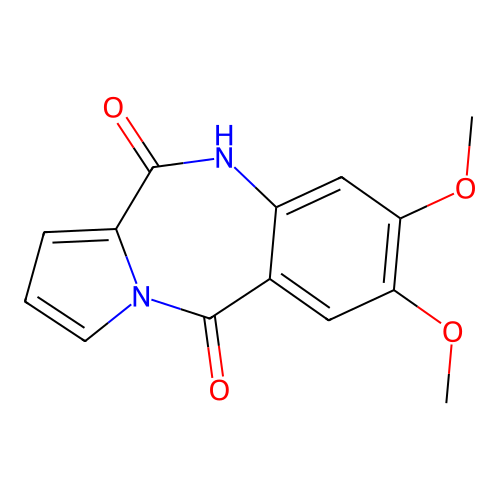 2,3-dimethoxy-5H-pyrrolo[2,1-c][1,4]benzodiazepine-6,11-dione structure