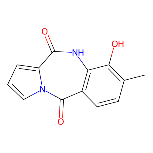 4-hydroxy-3-methyl-5H-pyrrolo[2,1-c][1,4]benzodiazepine-6,11-dione structure