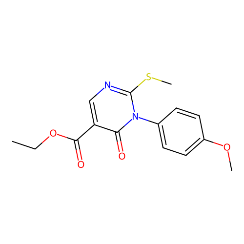 Ethyl 1-(4-methoxyphenyl)-2-methylsulfanyl-6-oxopyrimidine-5-carboxylate structure
