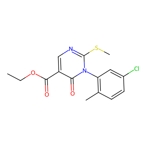 Ethyl 1-(5-chloro-2-methylphenyl)-2-methylsulfanyl-6-oxopyrimidine-5-carboxylate structure