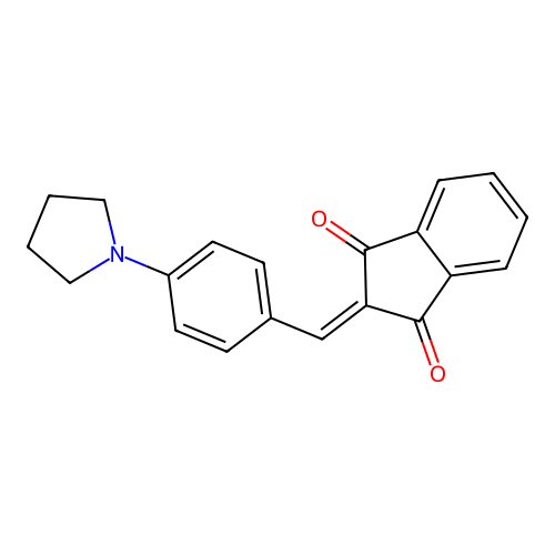 2-[4-(pyrrolidin-1-yl)benzylidene]-1H-indene-1,3(2H)-dione structure