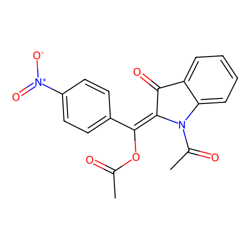3H-Indol-3-one, 1-acetyl-1-((acetyloxy)(4-nitrophenyl)methylene)-1,2-dihydro- structure