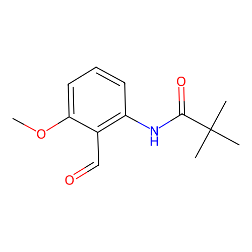 N-(2-formyl-3-methoxyphenyl)-2,2-dimethylpropanamide structure