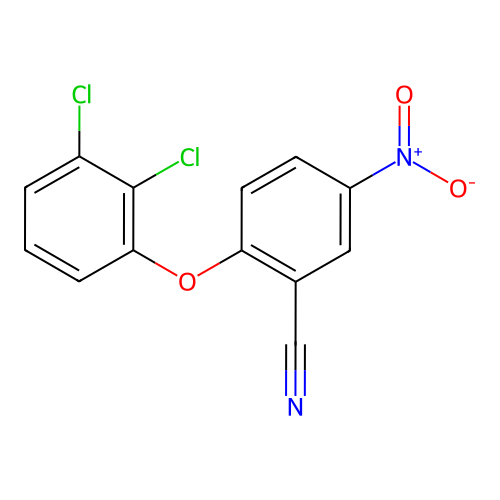 Benzonitrile, 2-(2,3-dichlorophenoxy)-5-nitro- structure