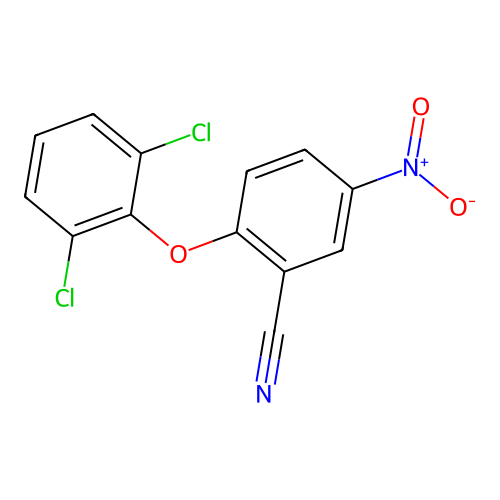 Benzonitrile, 2-(2,6-dichlorophenoxy)-5-nitro- structure