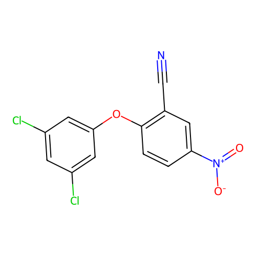 Benzonitrile, 2-(3,5-dichlorophenoxy)-5-nitro- structure