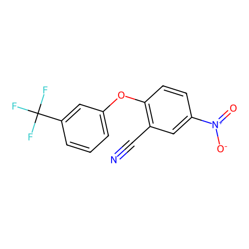 Benzonitrile, 5-nitro-2-(3-(trifluoromethyl)phenoxy)- structure