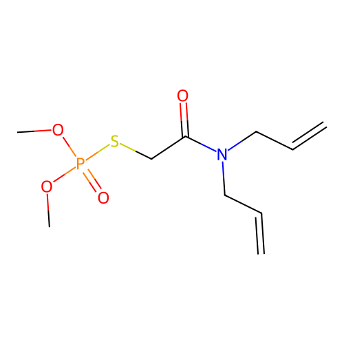 Phosphorothioic acid, O,O-dimethyl S-(2-(di-2-propenylamino)-2-oxoethyl) ester structure