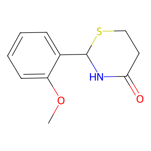 4H-1,3-Thiazin-4-one, tetrahydro-2-(2-methoxyphenyl)- structure
