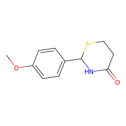 4H-1,3-Thiazin-4-one, tetrahydro-2-(4-methoxyphenyl)- structure