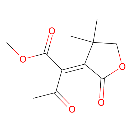 Methyl 2-(4,4-dimethyl-2-oxo-oxolan-3-ylidene)-3-oxo-butanoate structure