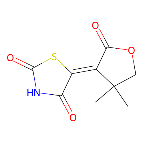 5-(4,4-Dimethyl-2-oxooxolan-3-ylidene)-1,3-thiazolidine-2,4-dione structure