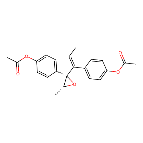 2,3-Epoxy-3,4-bis(4'-acetoxyphenyl)-4-hexene structure
