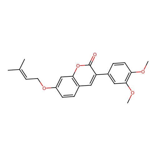 3-(3,4-dimethoxyphenyl)-7-[(3-methylbut-2-en-1-yl)oxy]-2H-chromen-2-one structure