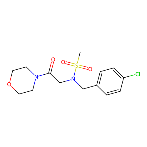 N-[(4-chlorophenyl)methyl]-N-(2-morpholin-4-yl-2-oxoethyl)methanesulfonamide structure