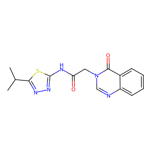2-(4-oxoquinazolin-3(4H)-yl)-N-[5-(propan-2-yl)-1,3,4-thiadiazol-2-yl]acetamide structure