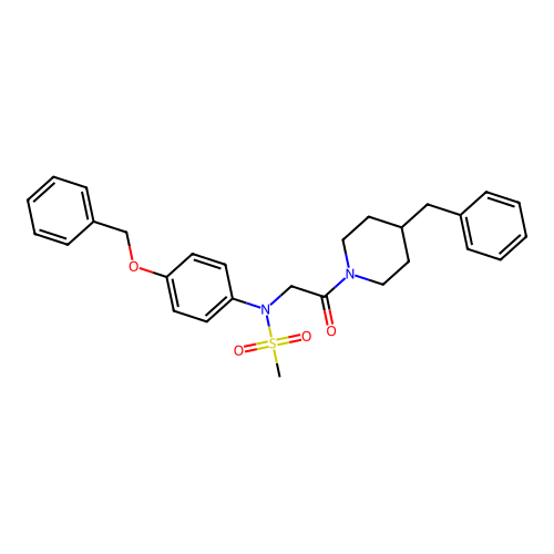 N-[2-(4-benzylpiperidin-1-yl)-2-oxoethyl]-N-(4-phenylmethoxyphenyl)methanesulfonamide structure