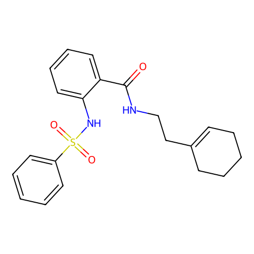 2-(benzenesulfonamido)-N-[2-(cyclohexen-1-yl)ethyl]benzamide structure