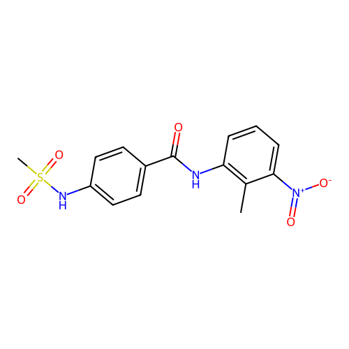 4-(methanesulfonamido)-N-(2-methyl-3-nitrophenyl)benzamide structure