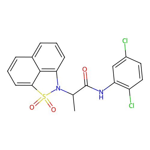 N-(2,5-dichlorophenyl)-2-(1,1-dioxido-2H-naphtho[1,8-cd]isothiazol-2-yl)propanamide structure