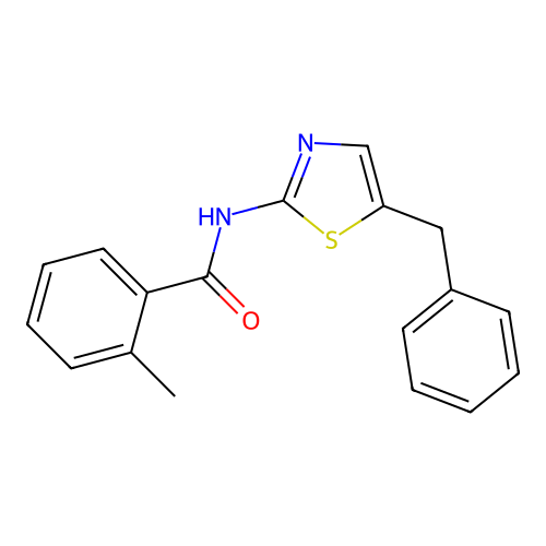 N-(5-benzyl-1,3-thiazol-2-yl)-2-methylbenzamide structure