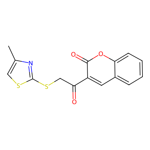 3-[2-[(4-Methyl-1,3-thiazol-2-yl)sulfanyl]acetyl]chromen-2-one structure