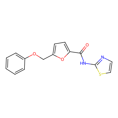 5-(phenoxymethyl)-N-(1,3-thiazol-2-yl)furan-2-carboxamide structure