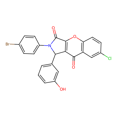2-(4-bromophenyl)-7-chloro-1-(3-hydroxyphenyl)-1H-chromeno[2,3-c]pyrrole-3,9-dione structure