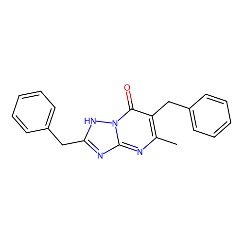 2,6-dibenzyl-5-methyl[1,2,4]triazolo[1,5-a]pyrimidin-7(4H)-one structure