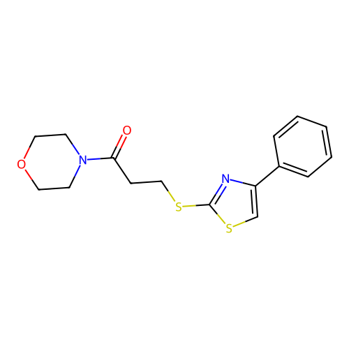 1-Morpholin-4-yl-3-[(4-phenyl-1,3-thiazol-2-yl)sulfanyl]propan-1-one structure