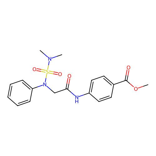 methyl 4-{[N-(dimethylsulfamoyl)-N-phenylglycyl]amino}benzoate structure