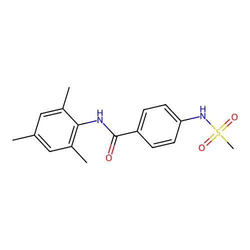 4-(methanesulfonamido)-N-(2,4,6-trimethylphenyl)benzamide structure