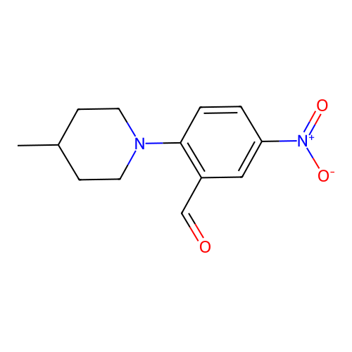 2-(4-Methylpiperidin-1-yl)-5-nitrobenzaldehyde structure