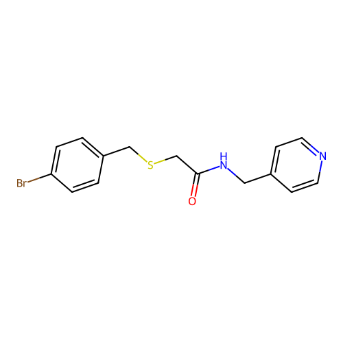 2-[(4-bromophenyl)methylsulfanyl]-N-(pyridin-4-ylmethyl)acetamide structure