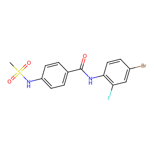 N-(4-bromo-2-fluorophenyl)-4-(methanesulfonamido)benzamide structure