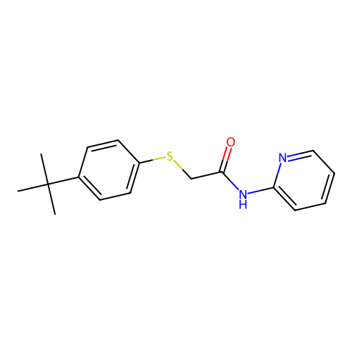 2-(4-tert-butylphenyl)sulfanyl-N-pyridin-2-ylacetamide structure