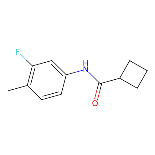 N-(3-fluoro-4-methylphenyl)cyclobutanecarboxamide structure