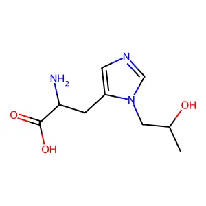 (2S)-2-Amino-3-(3-(2-hydroxypropyl)imidazol-4-yl)propanoic acid structure