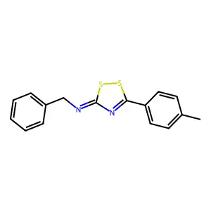 Benzenemethanamine, N-(5-(4-methylphenyl)-3H-1,2,4-dithiazol-3-ylidene)- structure
