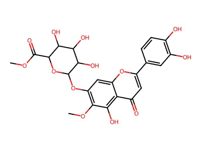 6-Methoxyluteolin-7-O-glucuronic acid methyl ester structure