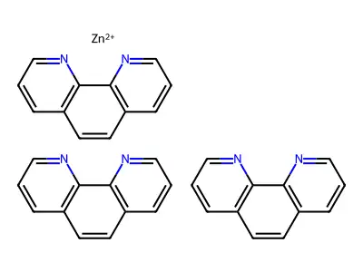 Zinc(2+), tris(1,10-phenanthroline-N1,N10)-, (OC-6-11-delta)- structure
