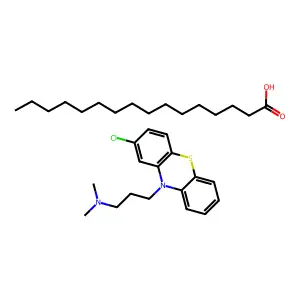 3-(2-chlorophenothiazin-10-yl)-N,N-dimethylpropan-1-amine;hexadecanoic acid structure