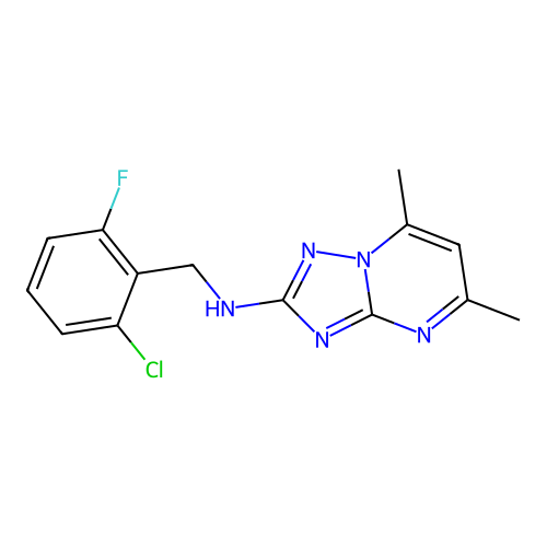 N-(2-chloro-6-fluorobenzyl)-5,7-dimethyl[1,2,4]triazolo[1,5-a]pyrimidin-2-amine structure