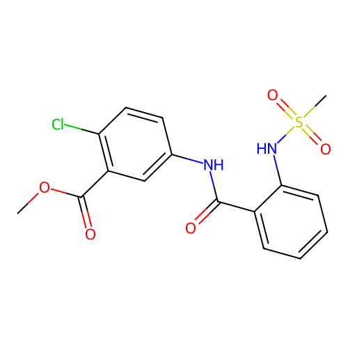 Methyl 2-chloro-5-[({2-[(methylsulfonyl)amino]phenyl}carbonyl)amino]benzoate structure