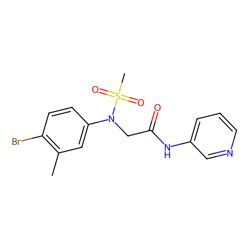 2-(4-bromo-3-methyl-N-methylsulfonylanilino)-N-pyridin-3-ylacetamide structure