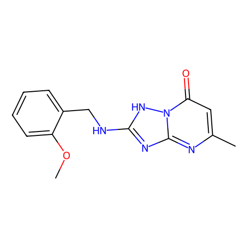 2-[(2-methoxybenzyl)amino]-5-methyl[1,2,4]triazolo[1,5-a]pyrimidin-7(3H)-one structure