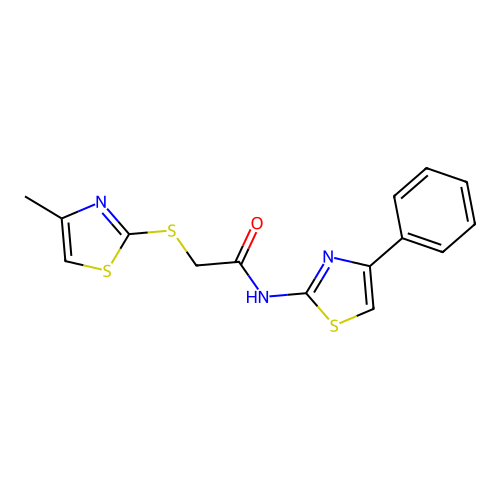 2-[(4-methyl-1,3-thiazol-2-yl)sulfanyl]-N-(4-phenyl-1,3-thiazol-2-yl)acetamide structure