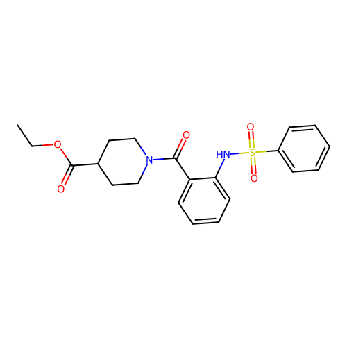 Ethyl 1-({2-[(phenylsulfonyl)amino]phenyl}carbonyl)piperidine-4-carboxylate structure