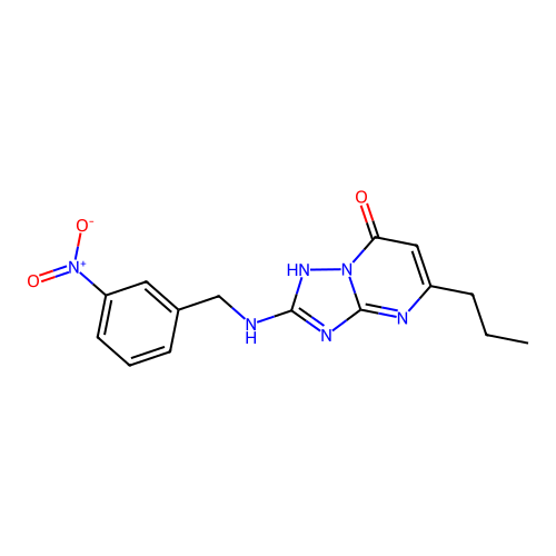 2-[(3-Nitrobenzyl)amino]-5-propyl[1,2,4]triazolo[1,5-a]pyrimidin-7-ol structure